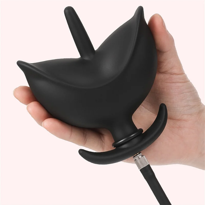 Plug anal hinchable de silicona con perlas de masaje_voghion.com