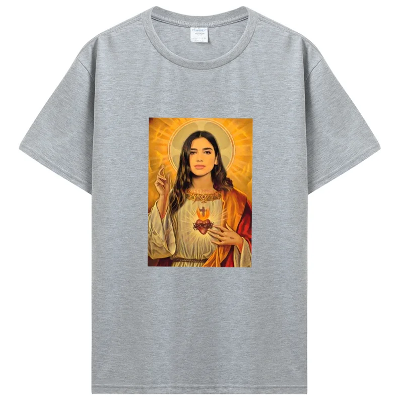 Men Cotton Graphic Tshirt Introver T-Shirt For Dua Lipa Jesus T Shirt Unisex Tops Tees Men's Clothing Streetwear 4