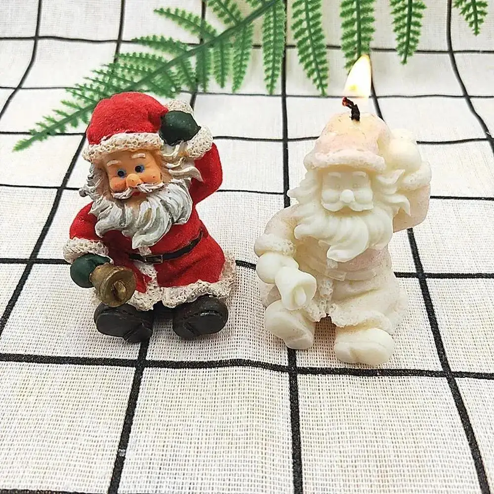 New Silicone Candle Moulds Handmade Crafts DIY Father Christmas Candle Shape Aromatherapy Soap Mould Cake Home Decoration