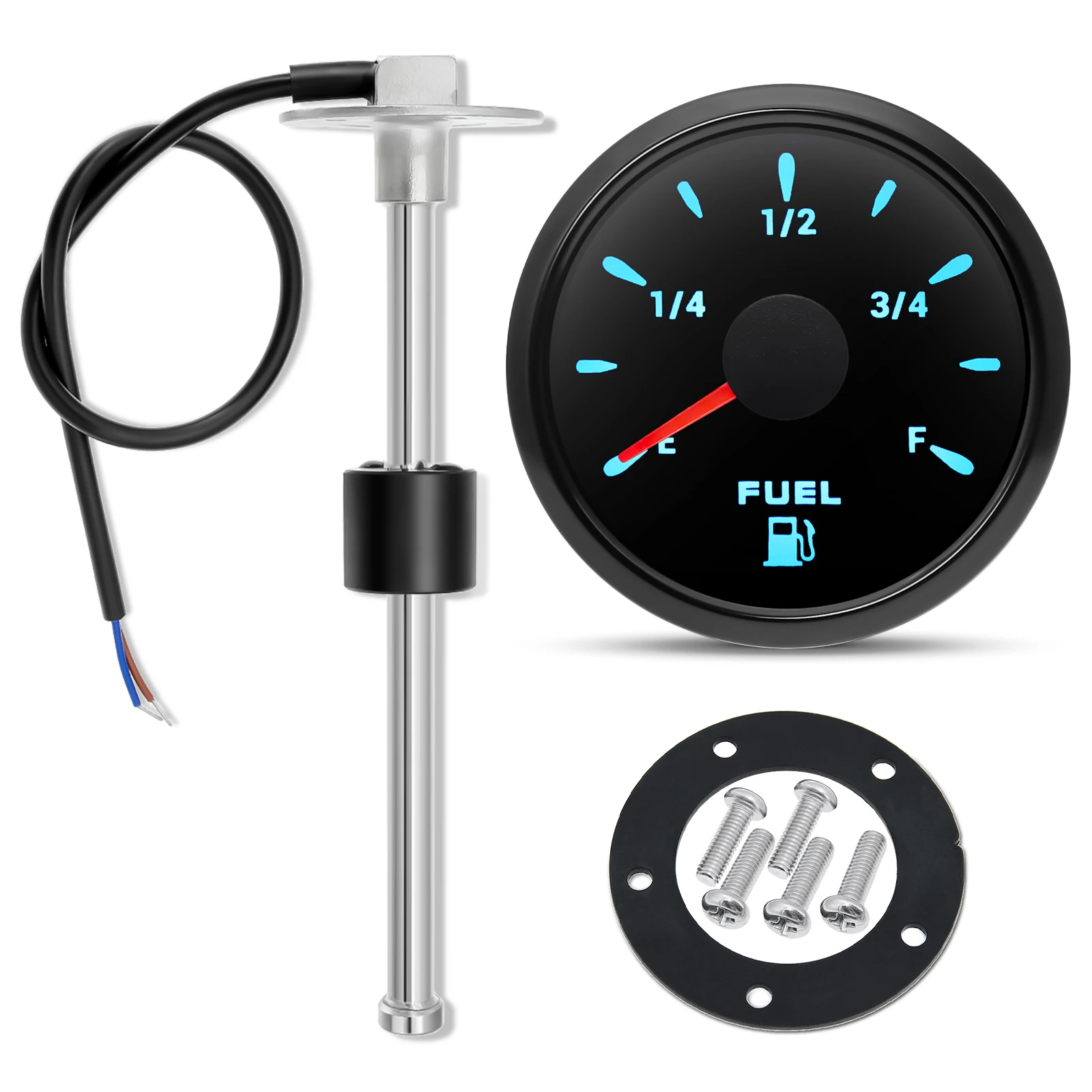 Maßgeschneiderter Auto-Kraftstoffschwimmersensor 0–190 Ohm mit Kraftstoffstandsanzeige, 52 mm Öltank-Messanzeige für Boot, Yacht, 12 V, 24 V, wasserdicht – Detail 7