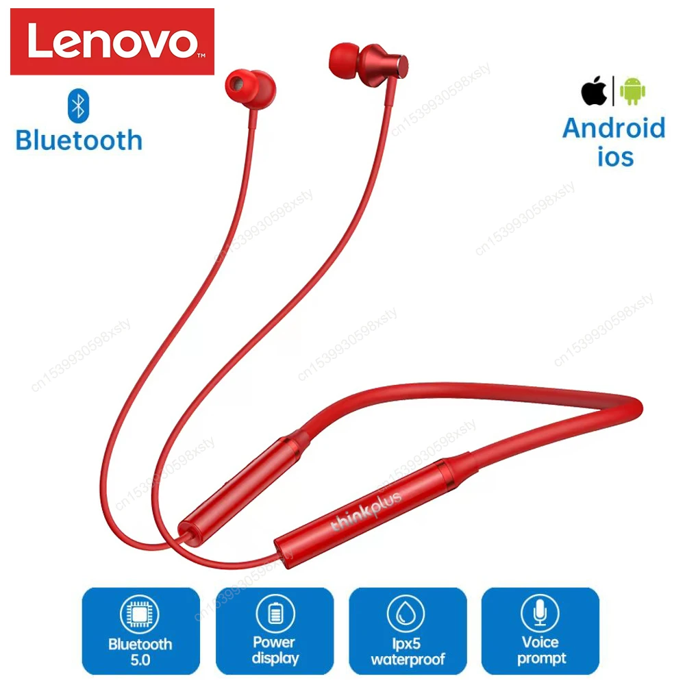 Lenovo HE05 Bluetooth 5.0 Wireless Earbuds Neckband Earphones