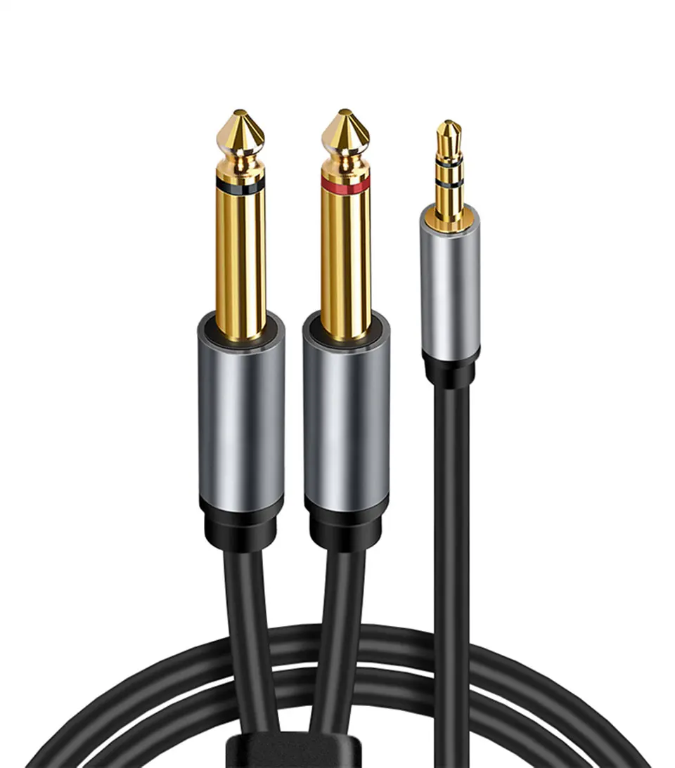 Jack 3.5mm to 6.35mm Adapter Audio Cable for Mixer Amplifier Speaker Gold Plated 6.5mm 3.5 Jack Male Splitter AUX Audio Cable
