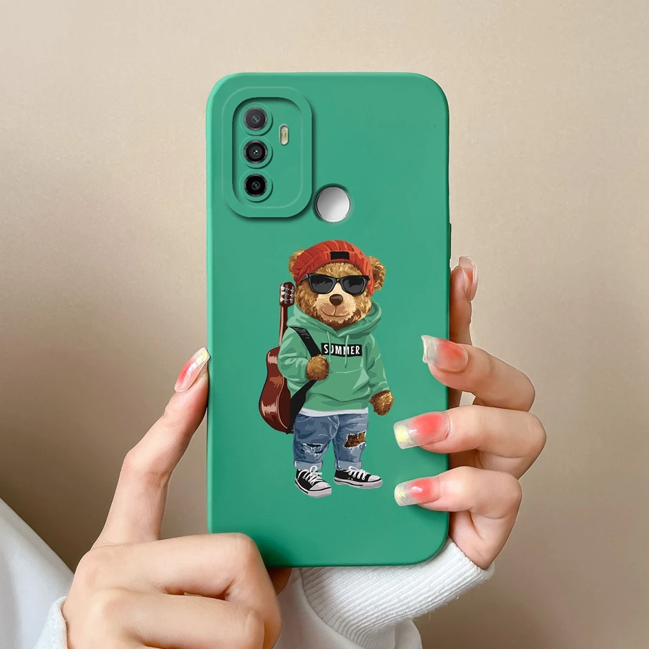 Shockproof Silicone Astronaut and Floral Phone Case with Camera Protection