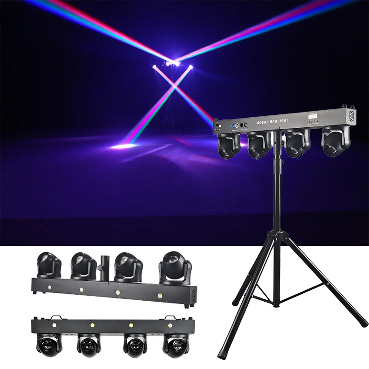 1pcs DJ Light Strip Bracket 4x40w RGBW White Strobe Light Disco Independent Cont