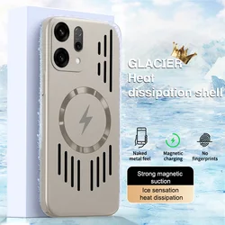 Magnetic Suction Phone Case with Hollow Back Plate for Enhanced Heat Dissipation (Gold)
