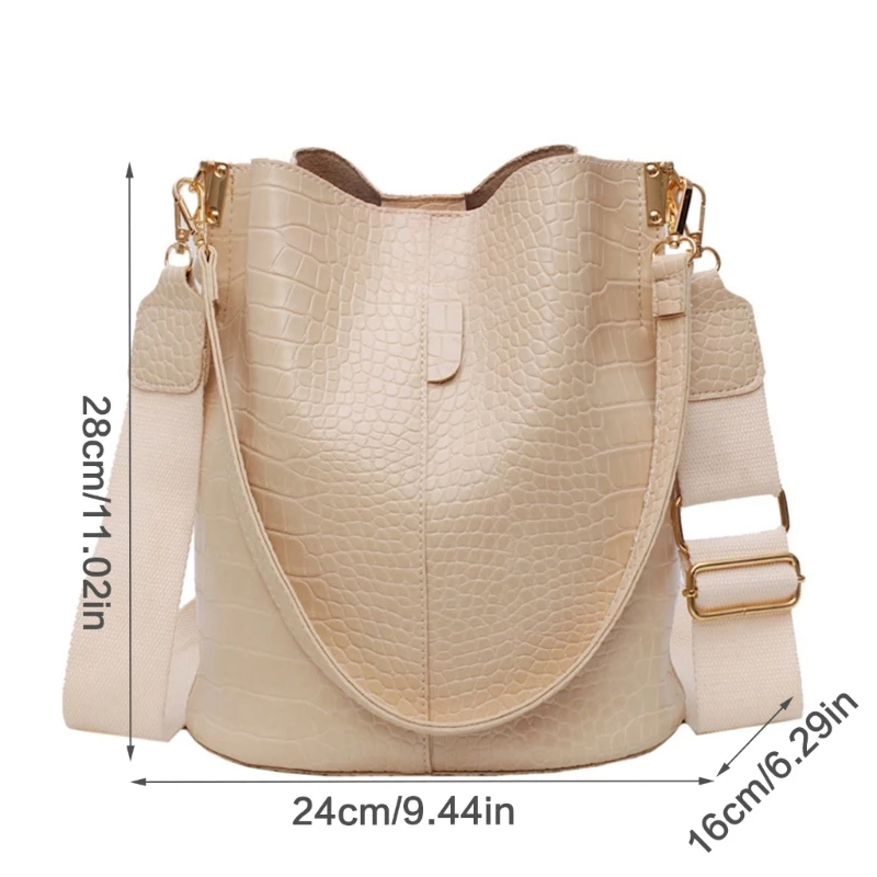 Portable Alligator-print Crossbody Storage Bag Trendy PU Leather Bag