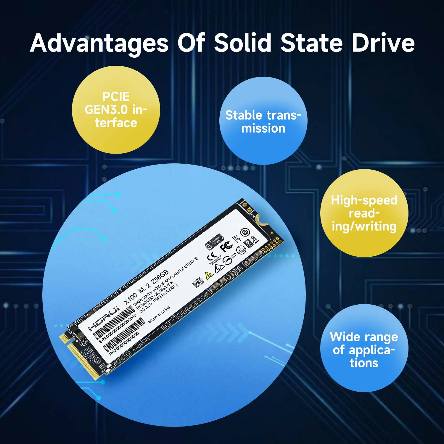 SSD Solid State Drive 256G M.2 PCle 3.0 Interface NVMe Protocol Fast Tead And Write for Jetson Raspberry Pi Board Laptop Desktop