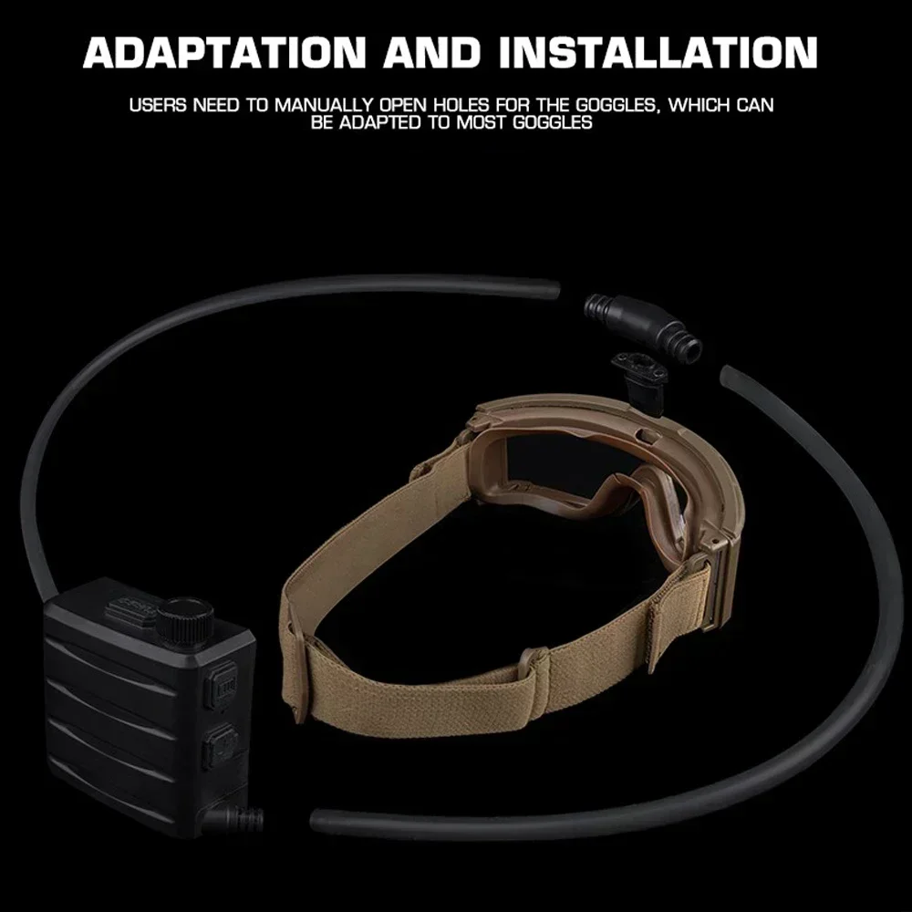 Tactical Goggles tactical goggles airsoft goggles defogger Defogging Defogger Fan Anti-fog Kit for Airsoft Shooting Motocross Mountaineering Protection Glasses Ski Mask