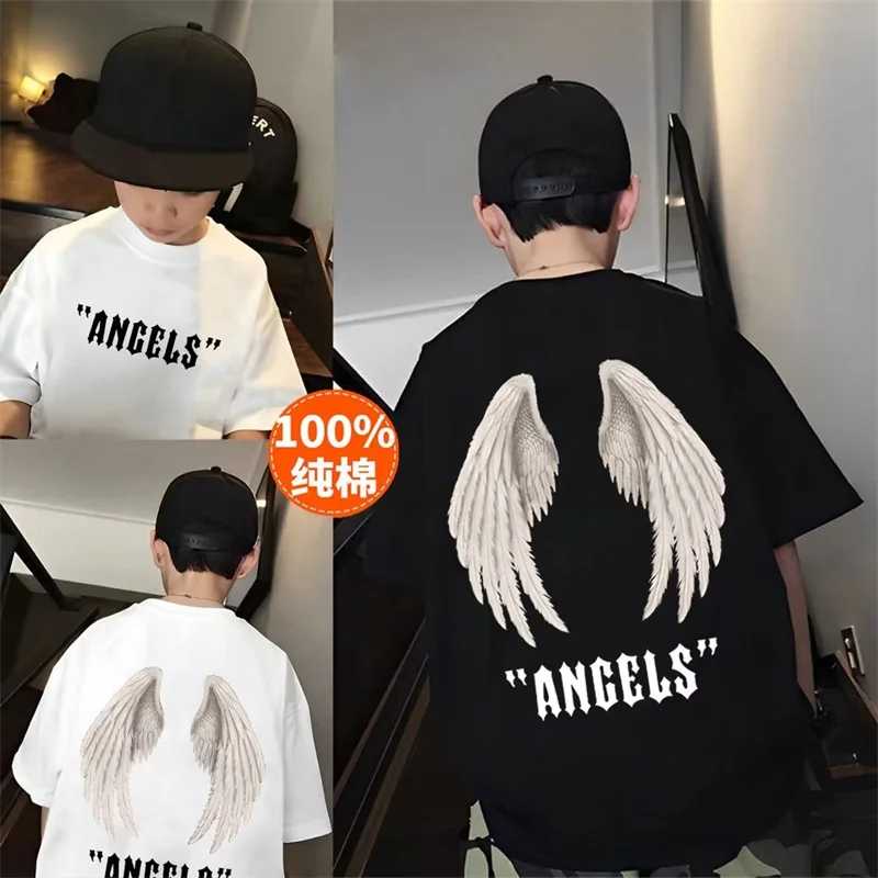 2023 Summer Children\'s Clothing Boys T Shirt Tops 100%Cotton Streetwear   Fashion Print Cartoon Tees Children\'s Short Sleeve