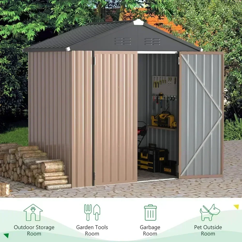 6 X 4FT Outdoor Storage Shed, Lockable Bike Shed, Garden Shed, and Tool Shed 3