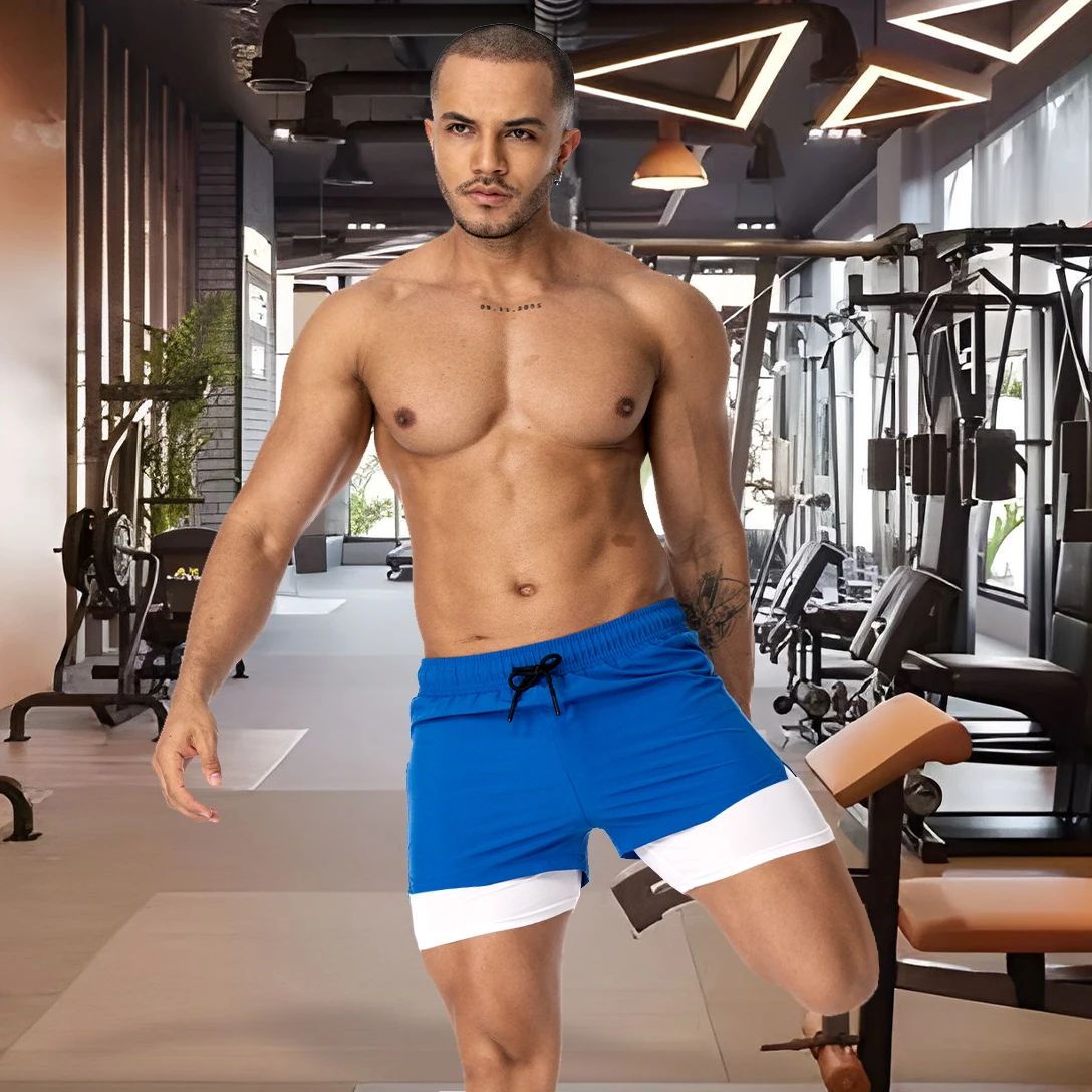Gym Shorts Men Compression 5 Inch Quick Dry With Liner Training Running Short 2 in 1 Mens Gym Shorts 4