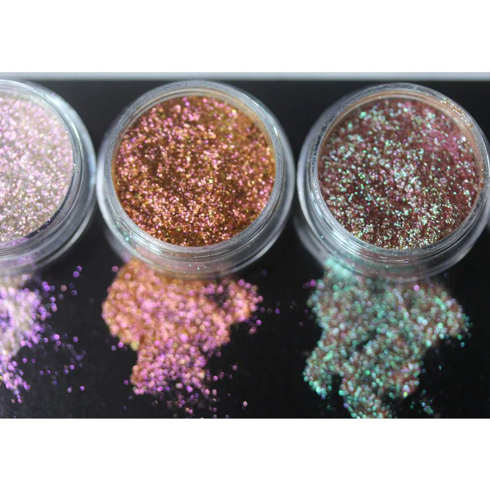 Nail Pigment Duochrome Chameleon Powder Holographic Shinging Rubbing Pigments High-Gloss Manicure Dust for Soap Making Cosmetics Nail Polish