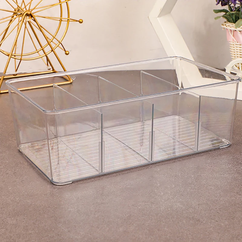 Tea Bag Storage Box Office Multifunctional Storage Box with Lid Acrylic Organizer Coffee Bag Compartment Box 3