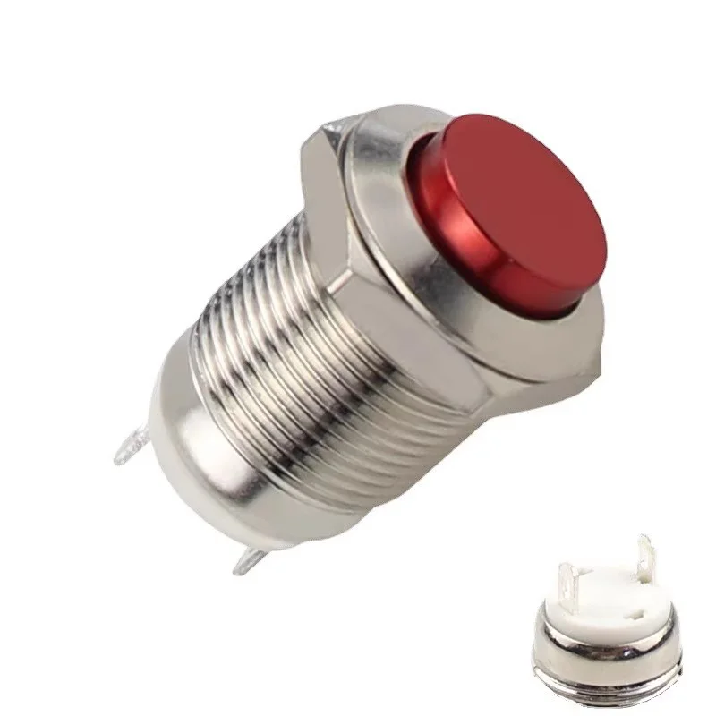 5/20/100PCS 12mm Waterproof Momentary Button Switch High Round Metal Push Switch Car Start Horn Self Reset