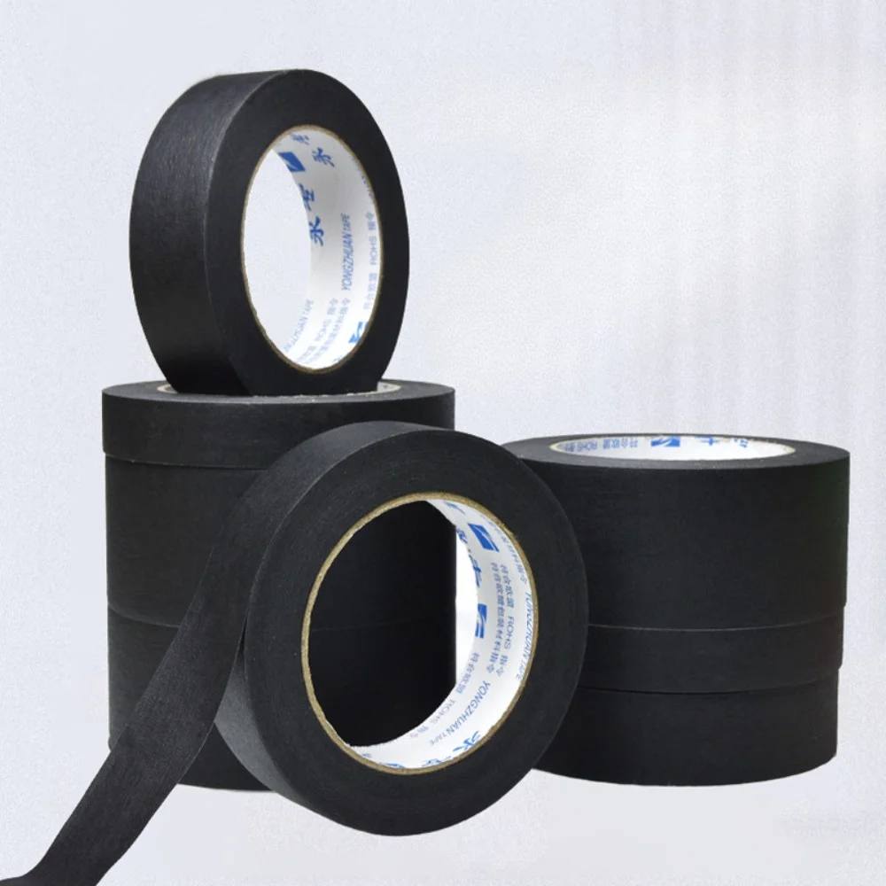 Textured Black Paper Tape for Writing, Painting, and Crafting - 50m Roll (Various Widths)