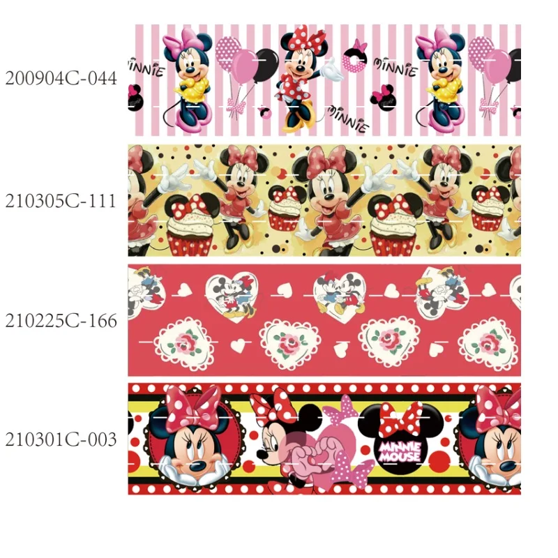 

50yards Valentine's Day Minnie Mouse Grosgrain Ribbon for Bows DIY Craft Supplies Decoration Handmade Materials