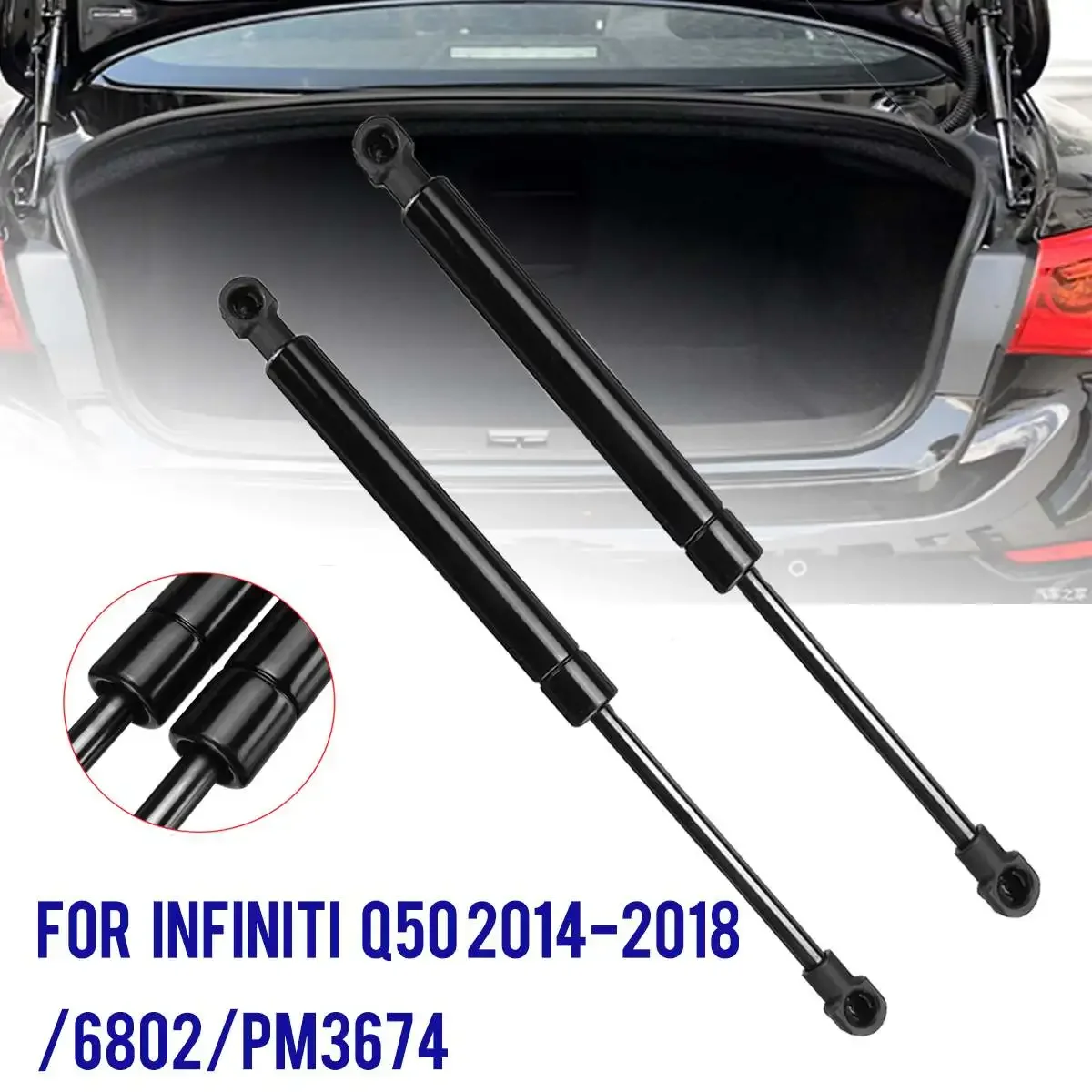 

2Pcs Car Rear Trunk Gate Lift Shocks Struts Boot Gas Spring Support Rod For Infiniti Q50 2014 2015 2016 2017 2018 Body Kit