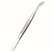 1pcs / 2pcs Stainless Steel Multi-Purpose Tweezers - Perfect For Nail Art, Dental Crystals & Cotton Picking 1