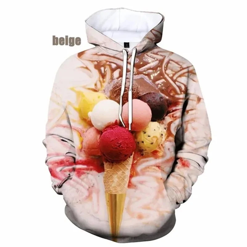 thumbnail image 1 of Sudadera con capucha con estampado 3D de helado divertido para hombres y mujeres, sudaderas casuales de talla grande, sudaderas con capucha, jerséis para hombre, ropa de calle, 1 of 5