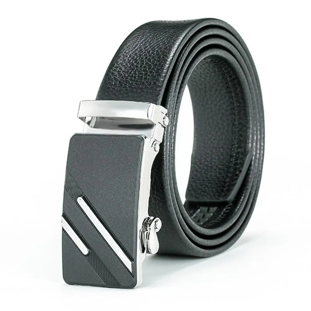 

Men Pu Leather Belt High Quality Waistband Fashion Luxury Male Belt Metal Automatic Belt For Men Work Business Black