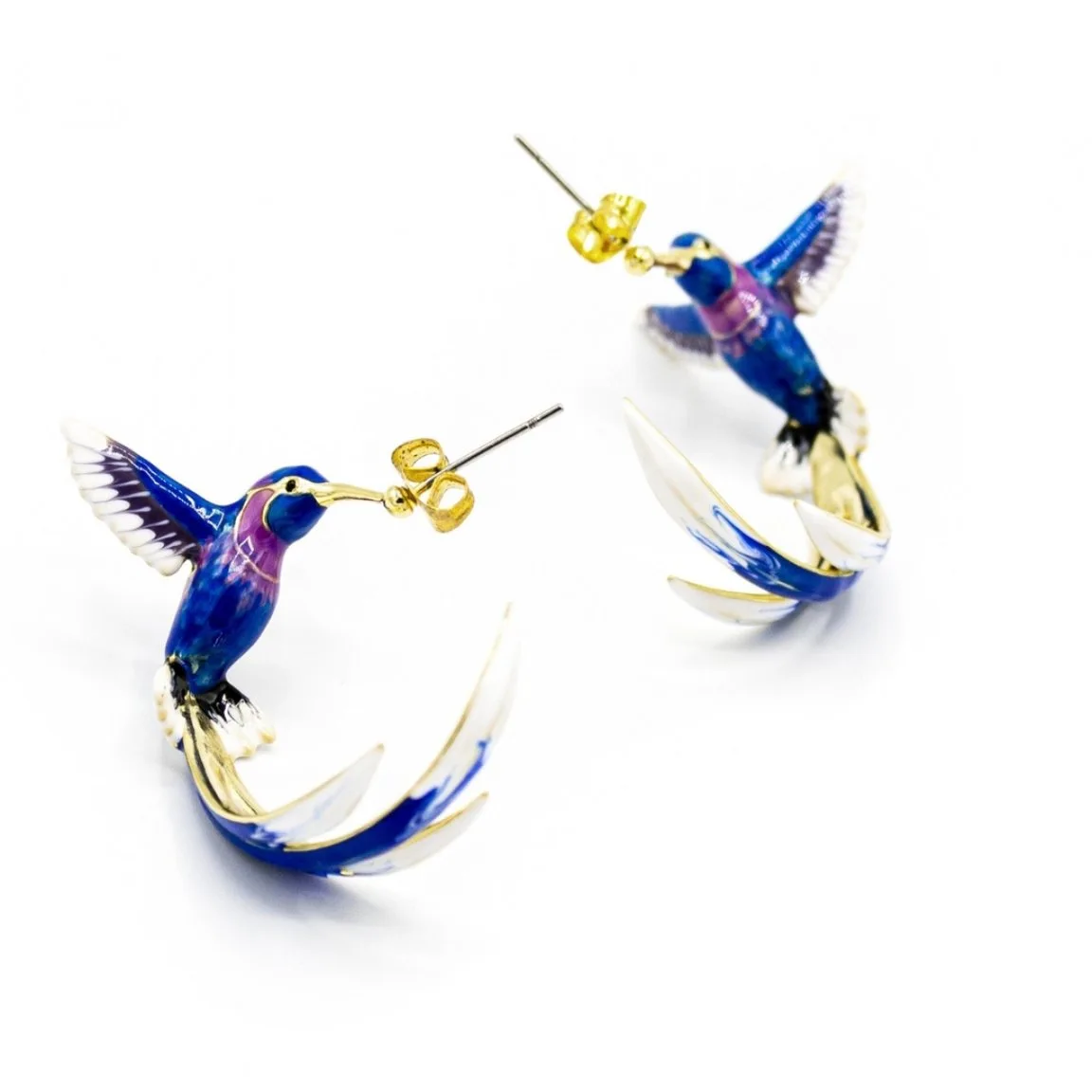 Timlee-Boucles d'oreilles pendantes en alliage d'oiseau colibri animal mignon, bijoux populaires, vente en gros, nouveau, E106