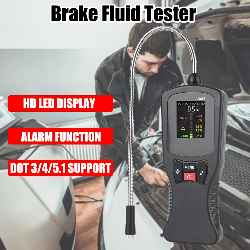 

Oil Test Digital Universal DOT3 DOT4 DOT5.1 High Precision Liquid Detection with LED Indicator Car Brake Fluid Tester