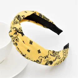 Elegant Bow Knot Headband for Women - Cashew Print Cloth Head Hoop for Everyday Wear (2)