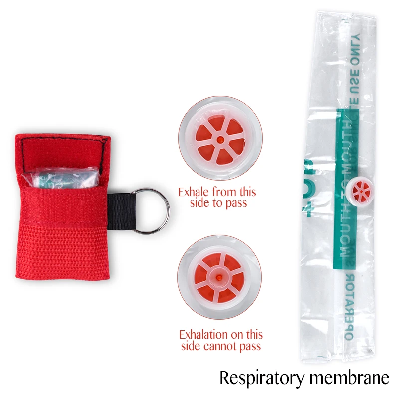 Pack of Disposable CPR Masks with One-Way Valve for Emergency Resuscitation and First Aid