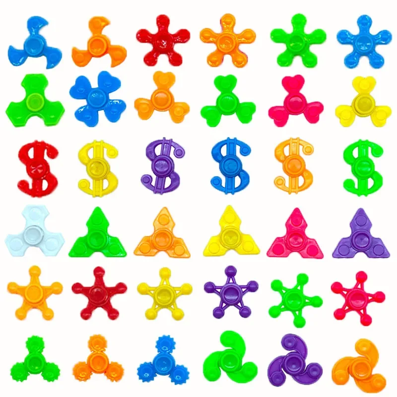 

8 pcs Children Mini Fingertip Gyro 4cm Small Size Plastic Gyro Puzzle Capsule Toy Multi-Shape Hand Spinner Little Toys for Kids