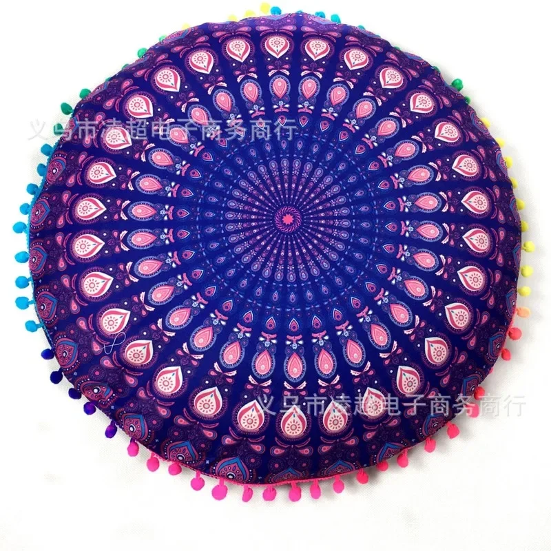 Ethnic Style Round Mandala Pattern Pillowcase Bohemian Cushion Cover Boho Floor Cushion Pillow Case Home Decoration 43x43cm 6