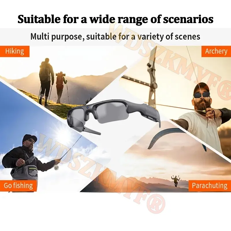 Video Recorder 1080P HD Video Recorder WIFI APP Outdoor Sports DV Camera Smart Glasses Wide Angle 170&deg; Camera Sports Riding Skiing