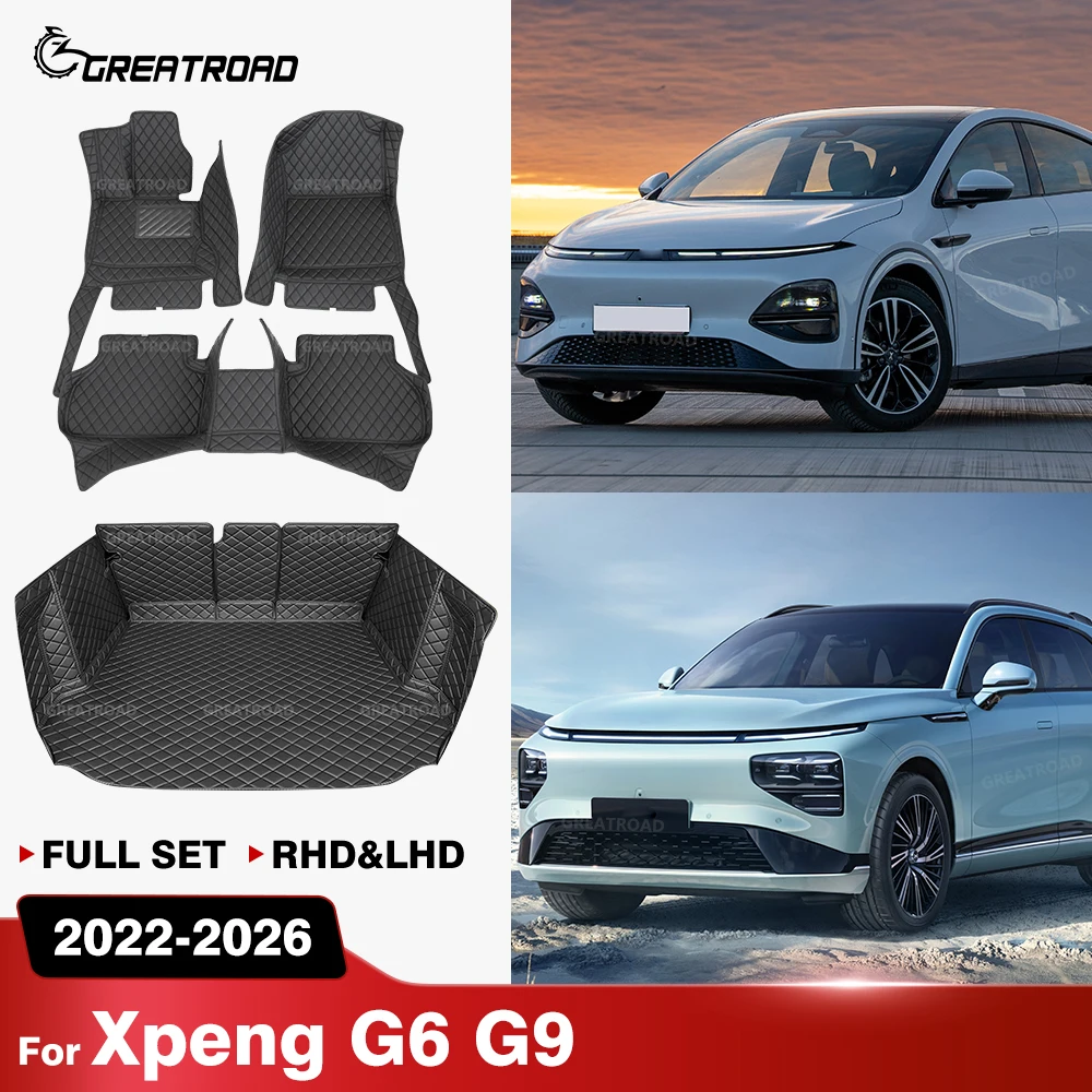 Xpeng G6 G9 2022-2026 2025 2024 맞춤형 트렁크 매트 자동차 발 매트..