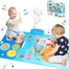 80x50cm Cartoon Musical Piano Mat Floor Play Mat For Kids Educational Toys Jazz Drum Toys with 6 Instruments Sounds Music Toys 1
