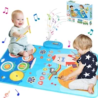 80x50cm Cartoon Musical Piano Mat Floor Play Mat For Kids Educational Toys Jazz Drum Toys with 6 Instruments Sounds Music Toys 1
