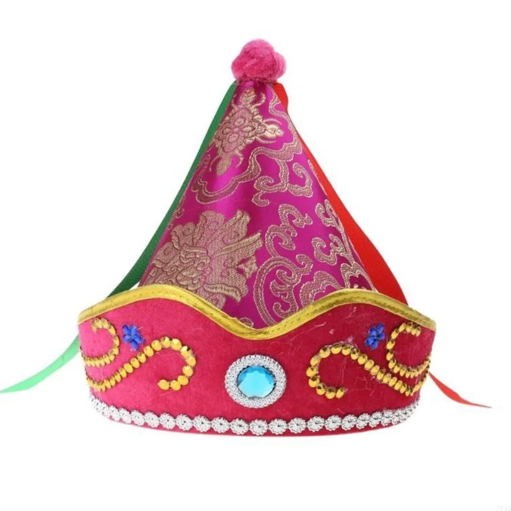 이국적인 블루 몽골 모자 통기성 코스프레 디자인 민족풍 모자 민족 스타일 전통..