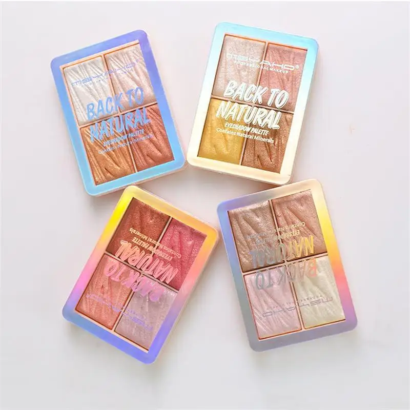 4 цвета хайлайтер пудра блестящая палитра стойкий макияж для глаз Осветляющий