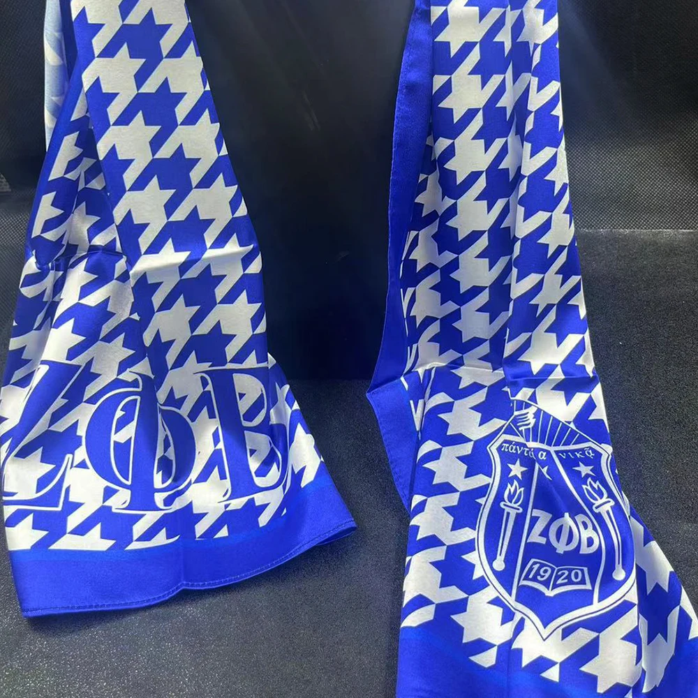 Lace scarf Print scarf Zeta Phi Beta Letter Shield Women's Blue Scarf