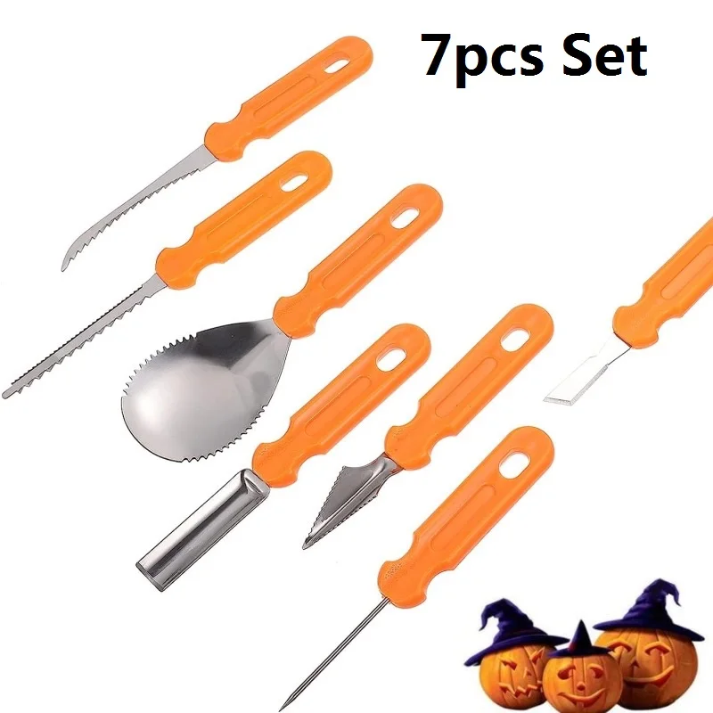7pcsPumpkinCarvingKitToolsHalloweenPumpkinCarvingToolSet