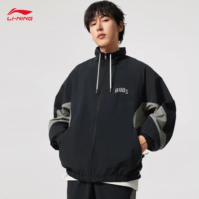 LI-NING BADFIVE hommes crème solaire ample sport coupe-vent à la mode décontracté manteau à glissière AFDV127 1