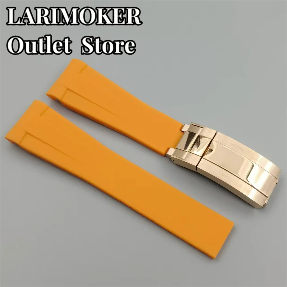 20mm Multi-Color Rubber Watch Strap with Stainless Steel Buckle