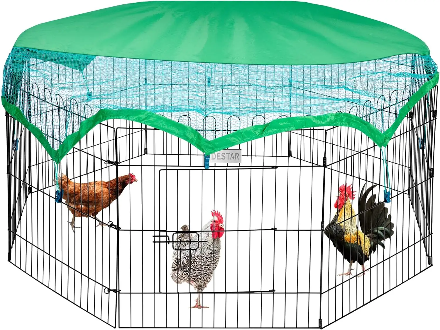 

Foldable Outdoor Backyard Metal Coop Chicken Cage Enclosure Duck Rabbit Cat Crate Playpen Exercise Pen with Weather Proof Cover