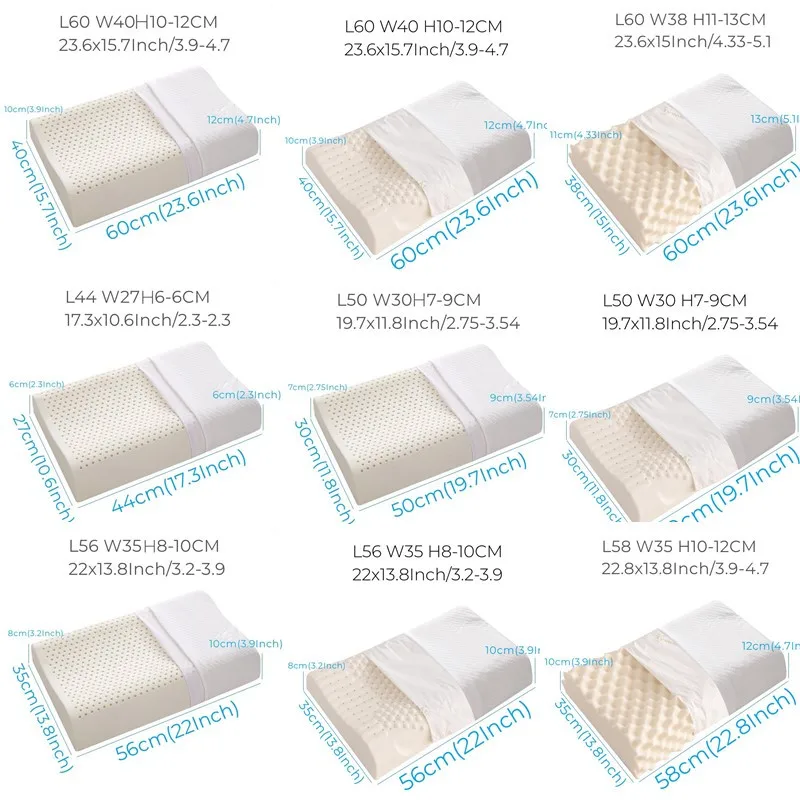 Talalay-High Antibacterial Natural Latex Pillow, Orthopedic Neck Support, Cervical Vertebra, Neck Care, Beding Large Sleepers 6