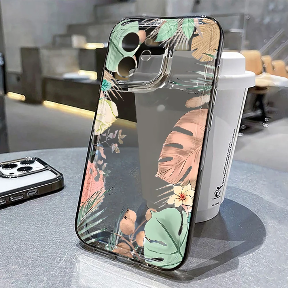 Sleek Leaf Clear Protective Case - Premium Transparent Bumper Cover
