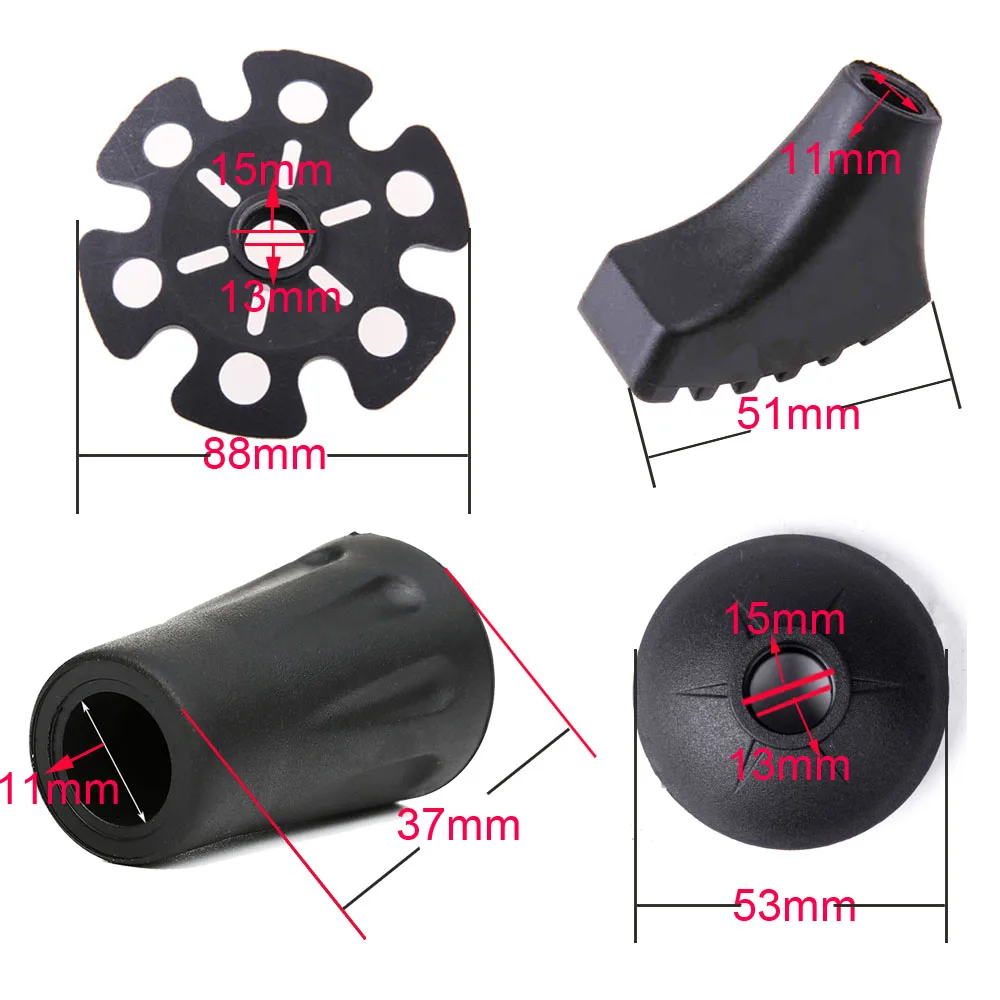 Nordic Walking Stick Rubber Protector Trekking Pole Cane Climb Replacement Walking Sticks