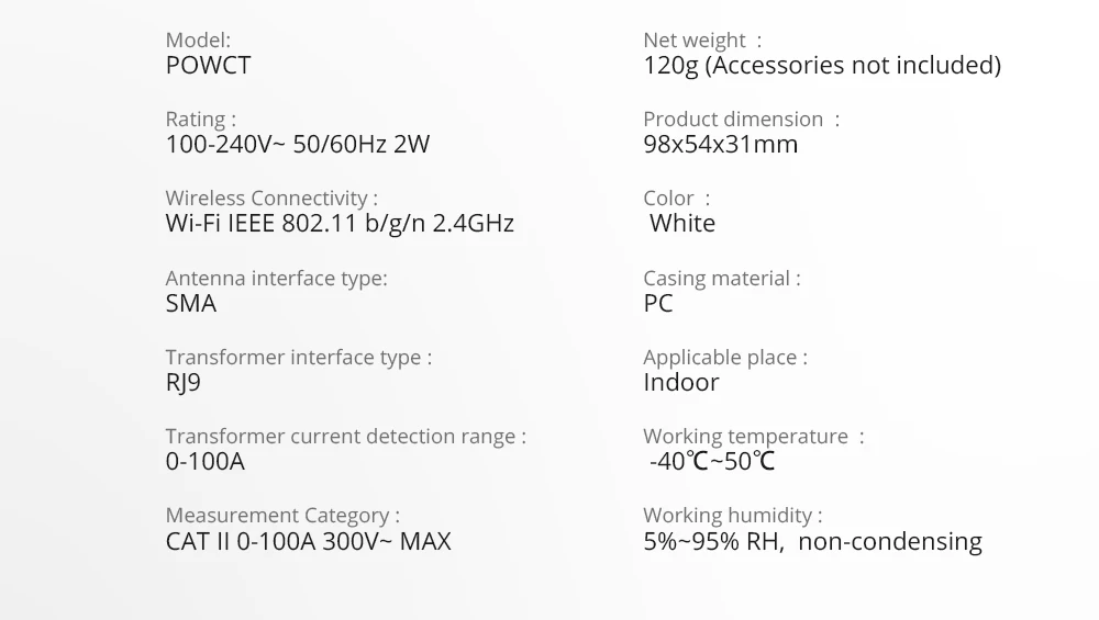 SONOFF POWCT 100A Max WiFi POW Ring Smart Power Meter Split CT Sensor ESP32Chip Energy Monitor Smart Life über Alexa Google IFTTT – Detail 17
