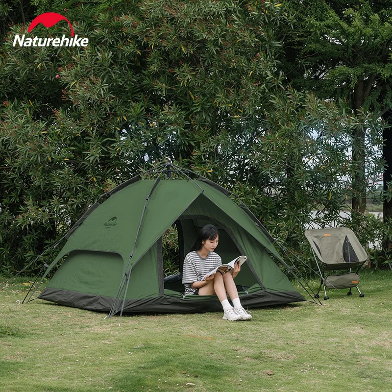 Naturehike One-touch Tent 3-4 Person Travel Family Sun Shelter Portable Automatic Fishing Tent Outdoor Picnic Camping Beach