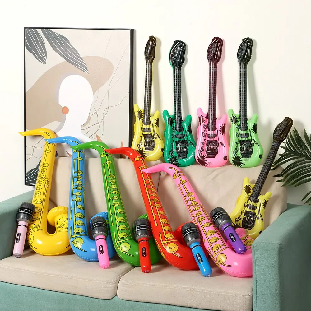 9-36Pcs inflatable musical instrument toy music balloon set simulated instrument guitar saxophone microphone kid party toys 2