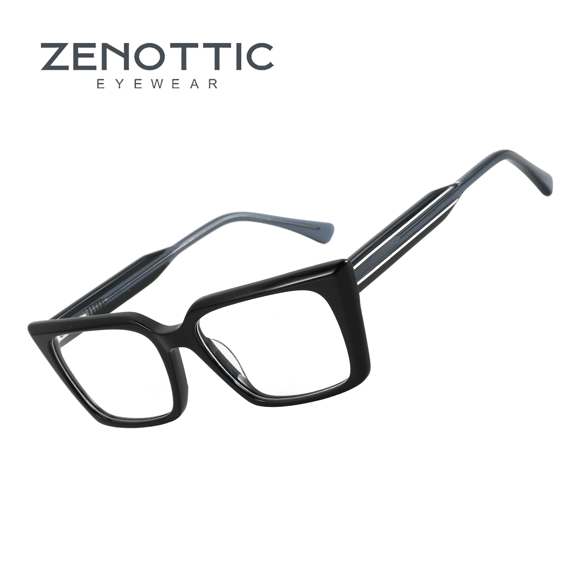 

ZENOTTIC 2024 New Trend Ladies Optical Glasses Frame Women Eyewear Non-Prescription Acetate Metal Square Eyeglasses MG6579A