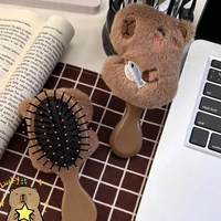 1pcs Mini Cute Cartoon Apple Capybara Plush Air Cushion Hairbrush Hug Fish Capybara Plush Scalp Massage Comb 1