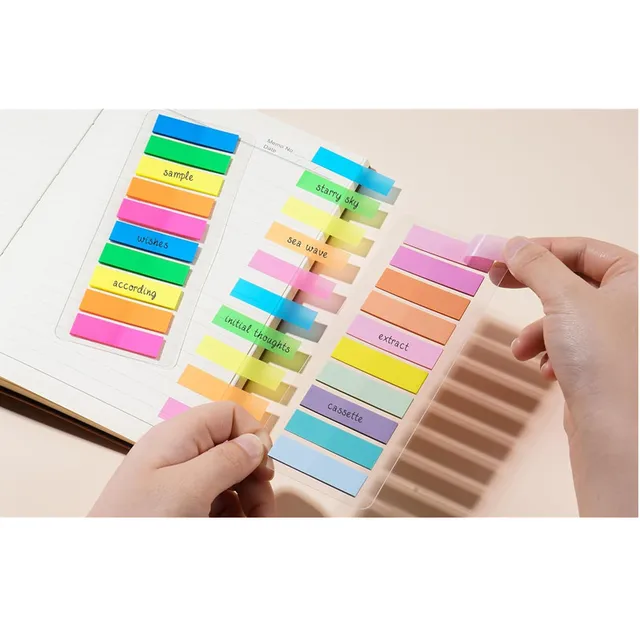 10 Colors PET Sticky Notes Repositionable Index Tabs Page Flags Memo Markers for Office School Use kawaii korean stationery 4